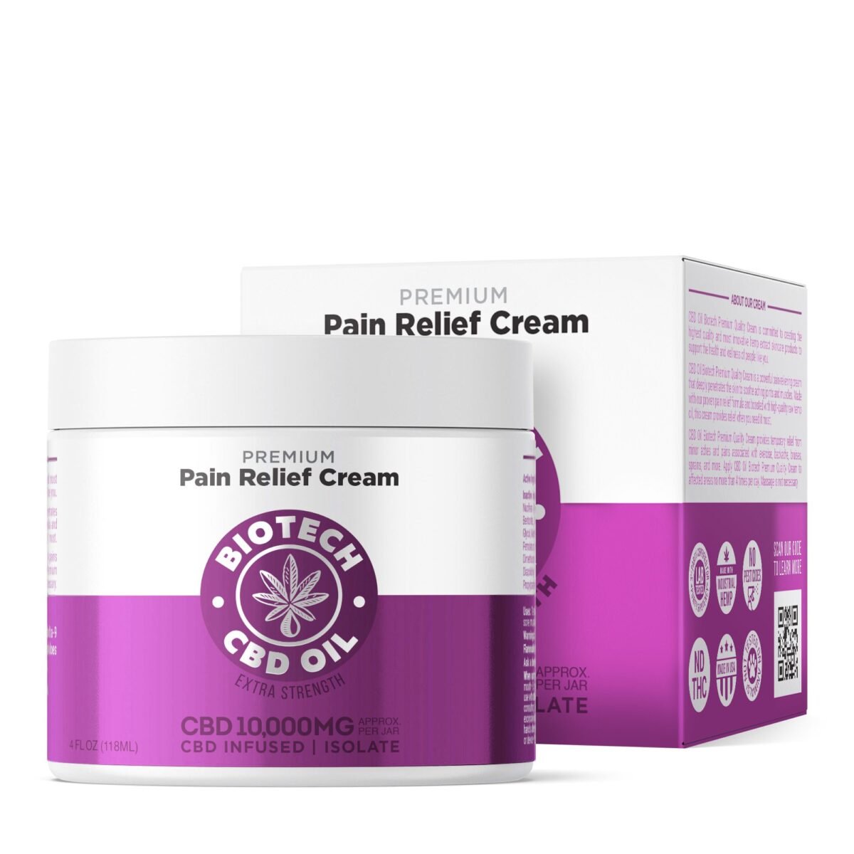 10,000mg CBD Pain Relief Cream - 4oz - Biotech CBD (10000mg)