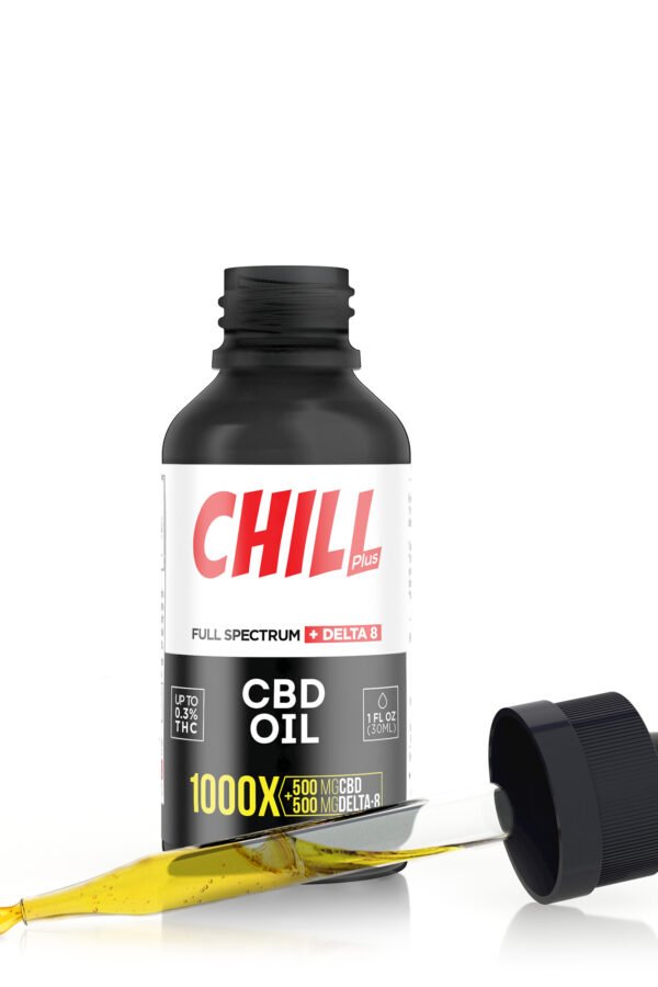 1000mg Delta 8 & Full Spectrum CBD Oil - Chill Plus