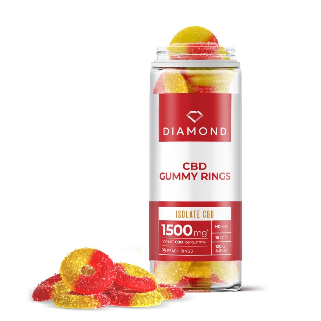 100mg CBD Isolate Gummy Rings - Diamond CBD (1500mg)