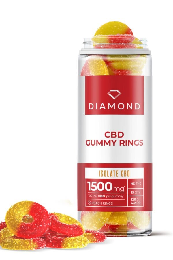 100mg CBD Isolate Gummy Rings - Diamond CBD (1500mg)