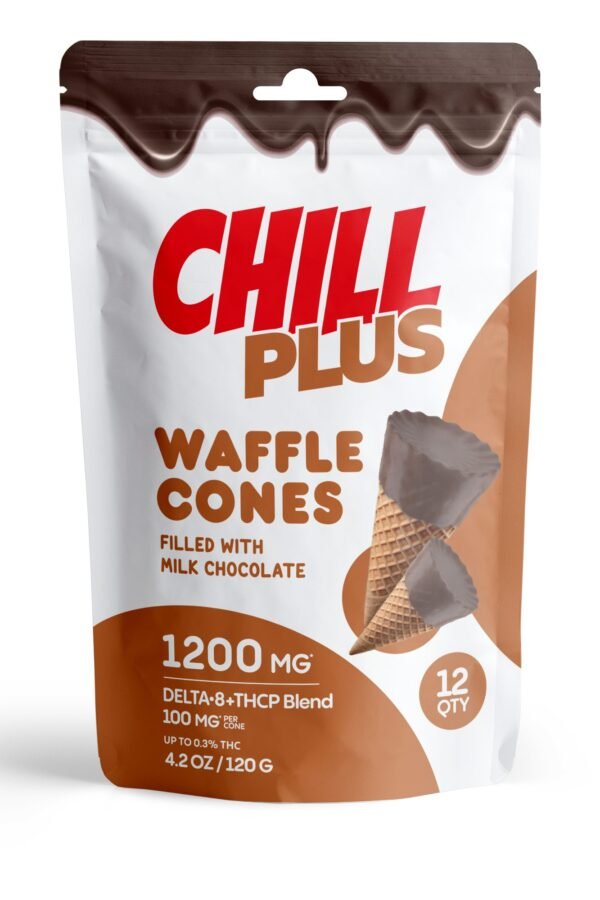 100mg Milk Chocolate Waffle Cones - D8, THCP - Chill Plus (1200mg)