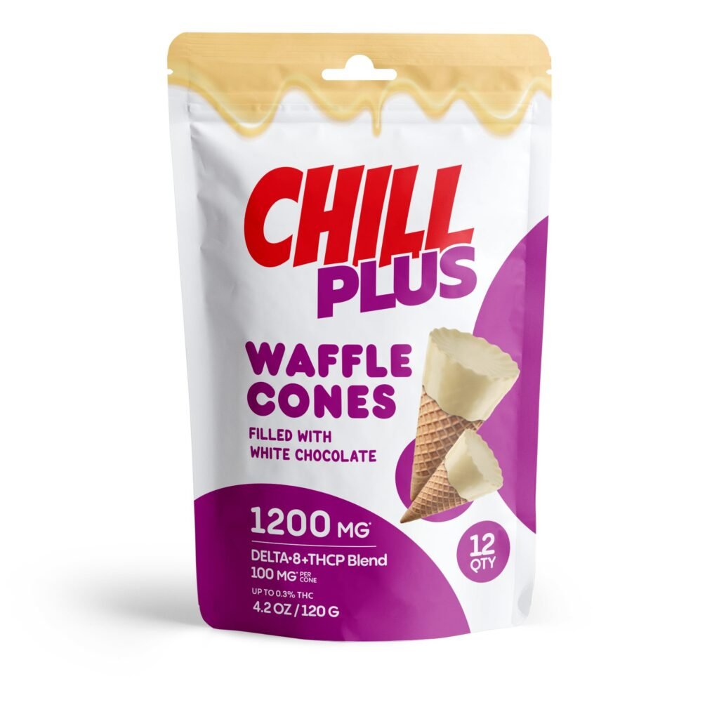 100mg White Chocolate Waffle Cones - D8, THCP - Chill Plus (1200mg)