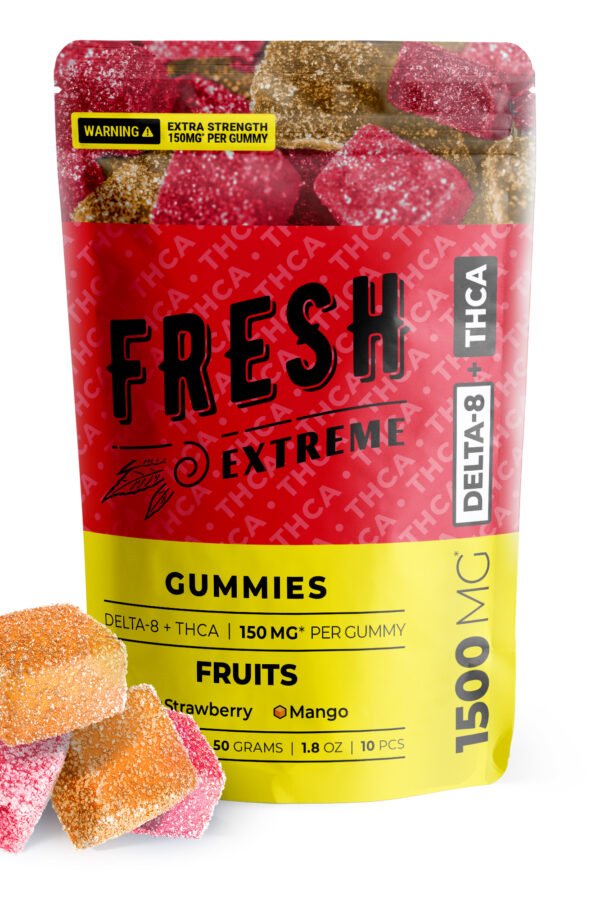 150mg THCA, D8 Gummies - Fruits - Fresh (1500mg)