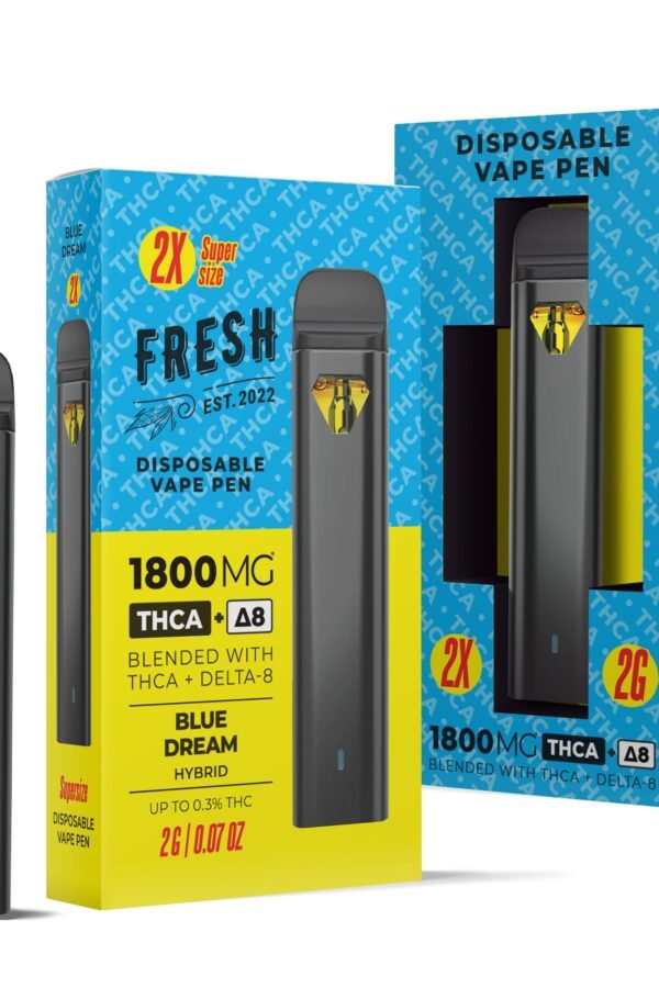 1800mg THCA, D8 Vape Pen - Blue Dream - Hybrid - 2ml - Fresh