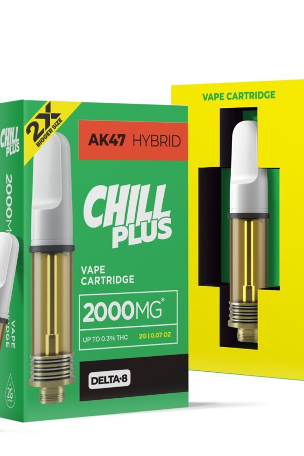 2000mg D8 Vape Cart - AK47 - Hybrid - 2ml - Chill Plus