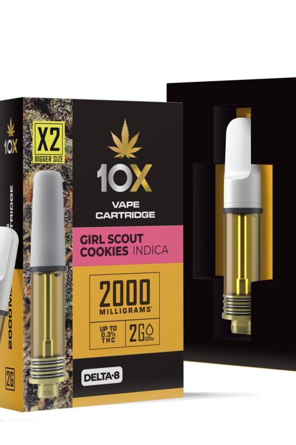 2000mg D8 Vape Cart - Girl Scout Cookies - Indica - 2ml - 10X