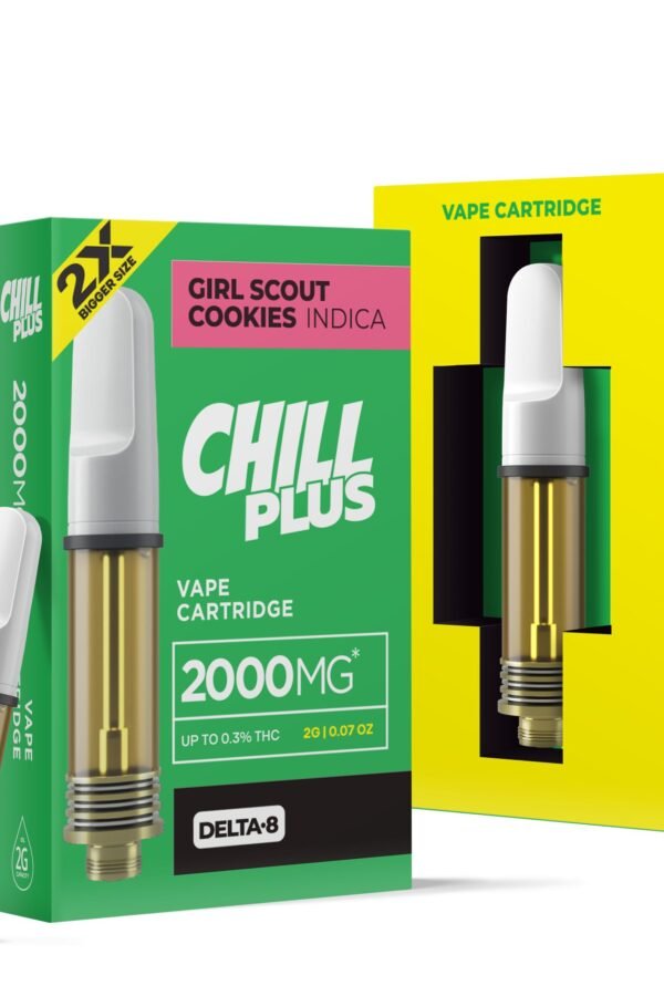 2000mg D8 Vape Cart - Girl Scout Cookies - Indica - 2ml - Chill Plus