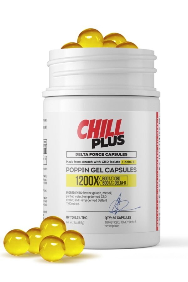 20mg CBD, D8 Capsules - 60ct - Chill Plus (1200mg)