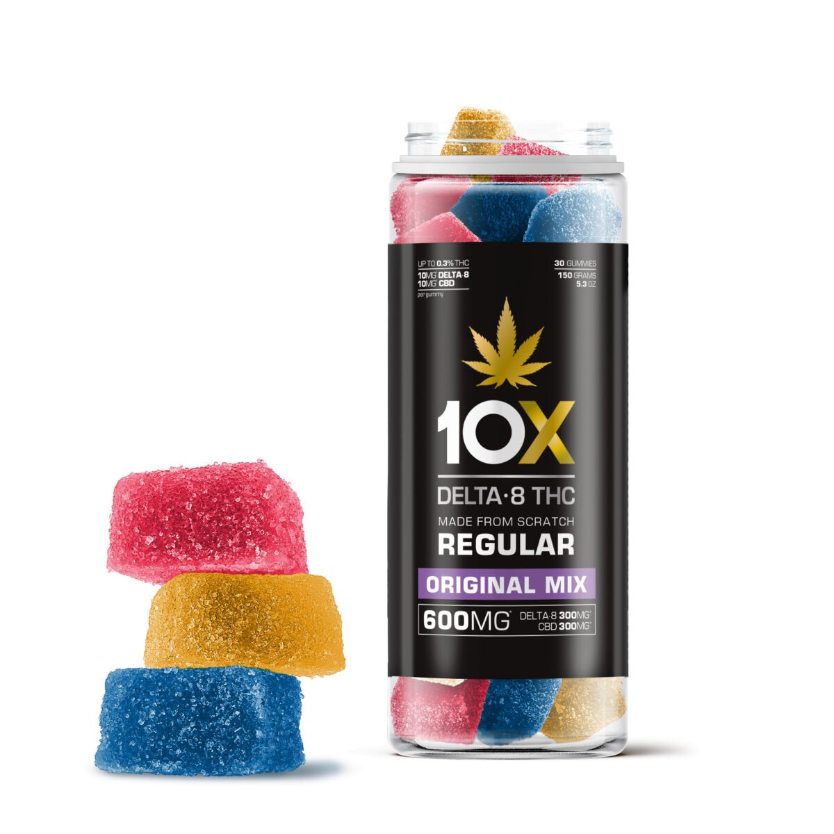 20mg CBD, D8 Gummies - Original Mix - 10X (600mg)