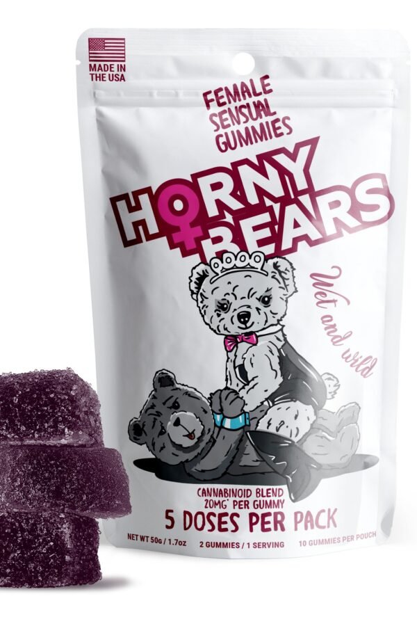 20mg Female Sensual Gummies - D9, THCV, THCP, CBD - Horny Bears