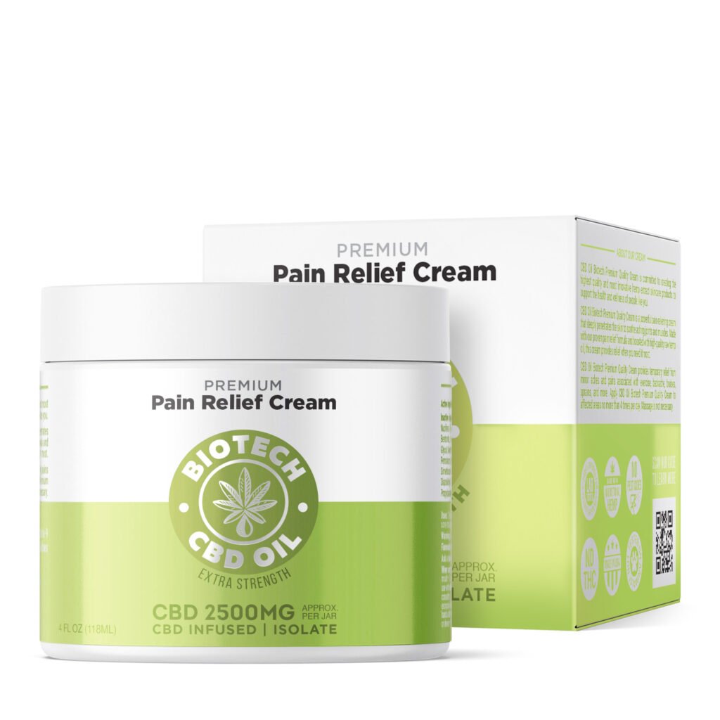 2,500mg CBD Pain Relief Cream - 4oz - Biotech CBD (2500mg)