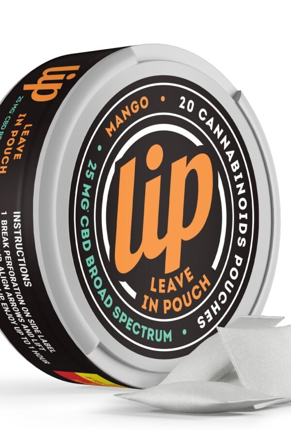 25mg Broad Spectrum CBD Dip Pouches - Mango - Lip (500mg)