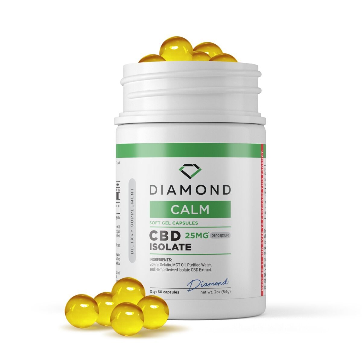 25mg CBD Isolate Capsules - 60ct - Diamond (1500mg)