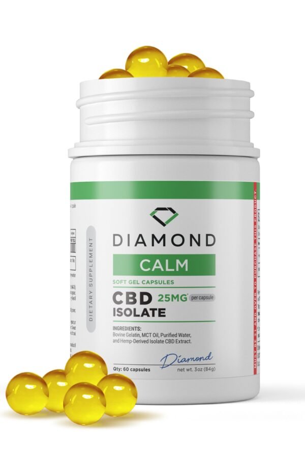 25mg CBD Isolate Capsules - 60ct - Diamond (1500mg)