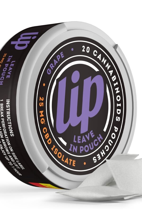 25mg CBD Isolate Dip Pouches - Grape - Lip (500mg)