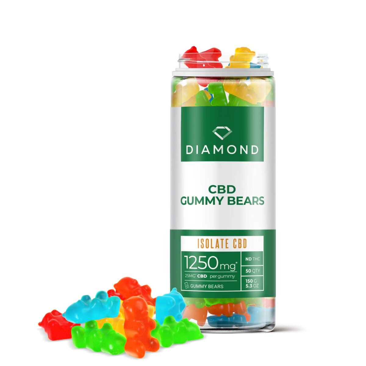 25mg CBD Isolate Gummy Bears - Diamond CBD (1250mg)