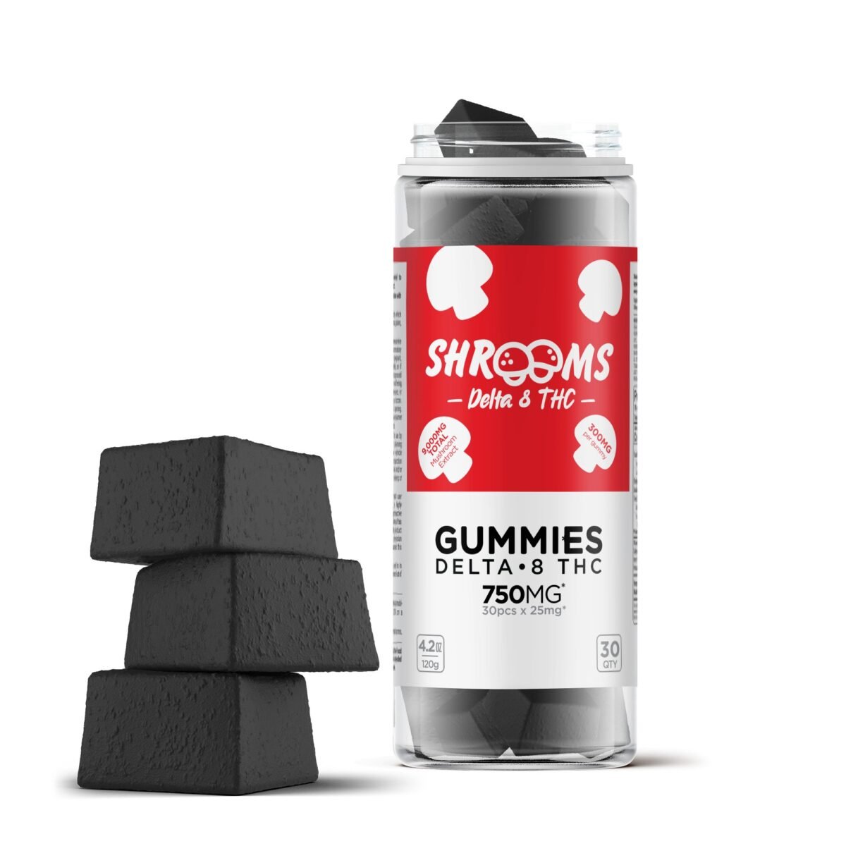 25mg D8, Mushroom Gummies - Shrooms (750mg)