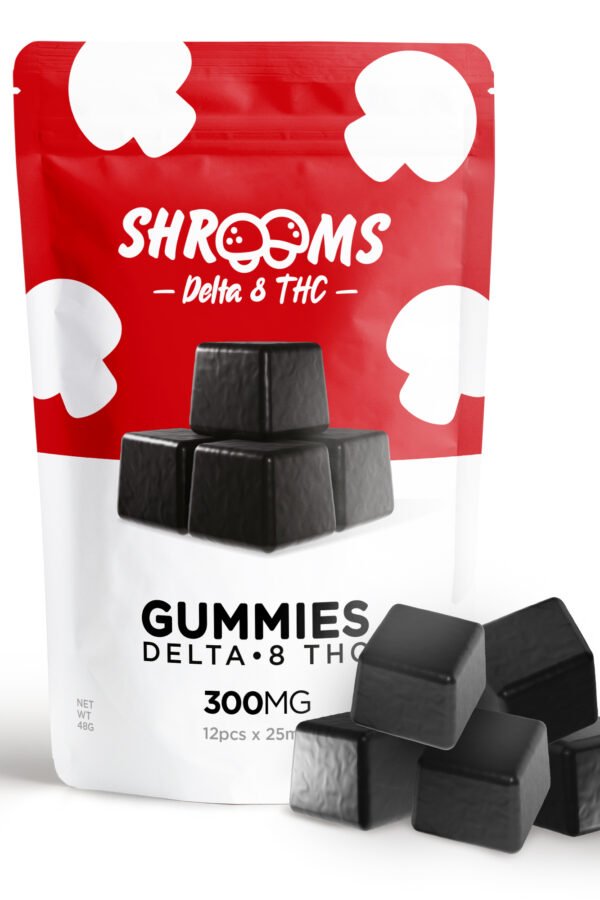 25mg D8, Mushroom Gummy Pouch - Shrooms (300mg)