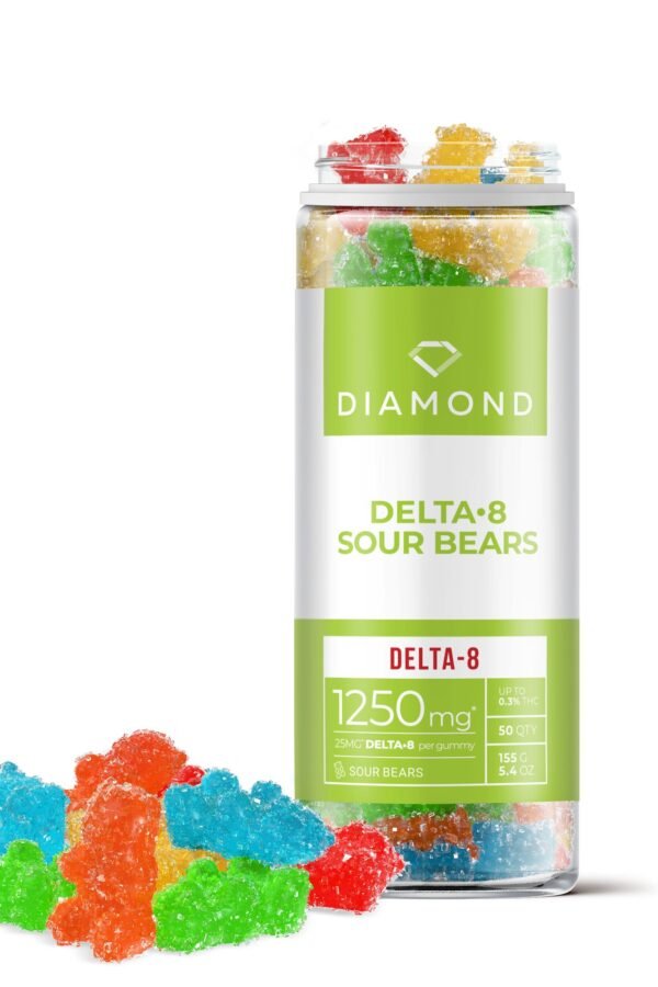 25mg Delta 8 Sour Bears - Diamond CBD (1250mg)