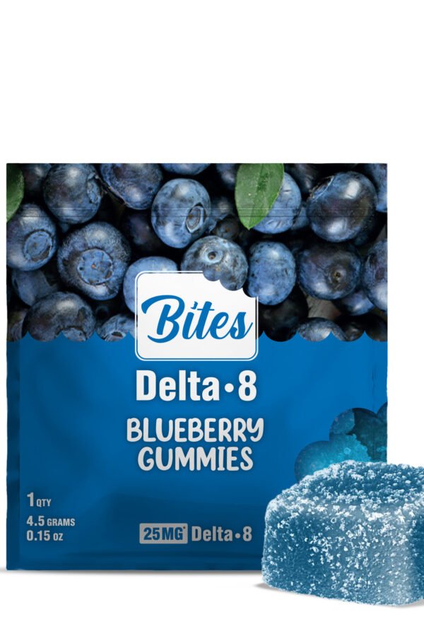 25mg Delta 8 THC Gummy - Blueberry - Bites