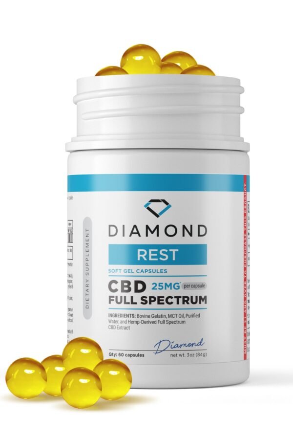 25mg Full Spectrum CBD Capsules - 60ct - Diamond (1500mg)