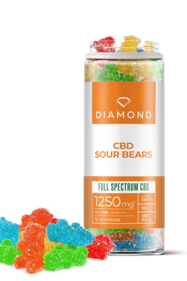 25mg Full Spectrum CBD Sour Bears - Diamond CBD (1250mg)