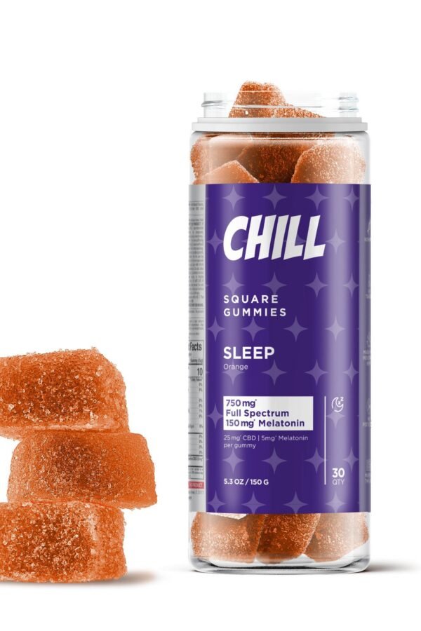 30mg Sleep Gummies - Full Spectrum CBD, Melatonin - Orange - Chill (900mg)