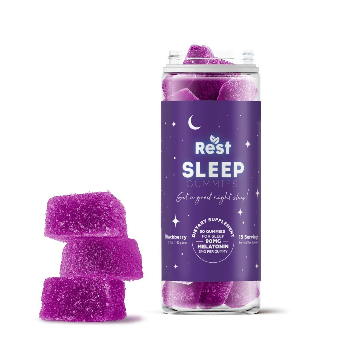 3mg Sleep Gummies - Melatonin - Rest (90mg)