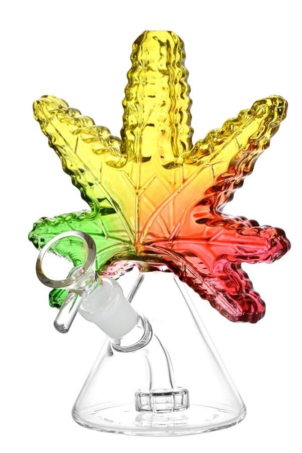 420 Leaf Glass Water Pipe - 6.5"" / 14mm F