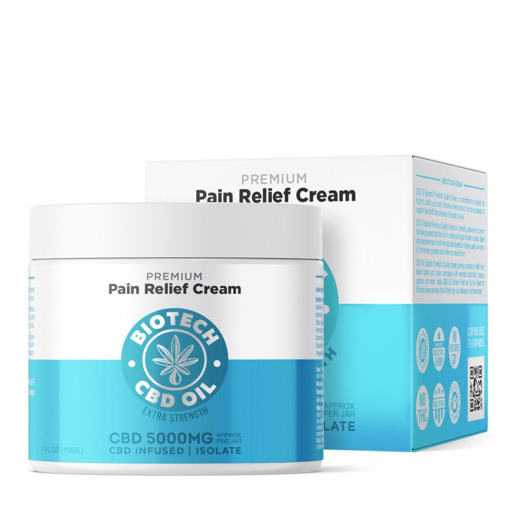 5,000mg CBD Pain Relief Cream - 4oz - Biotech CBD (5000mg)