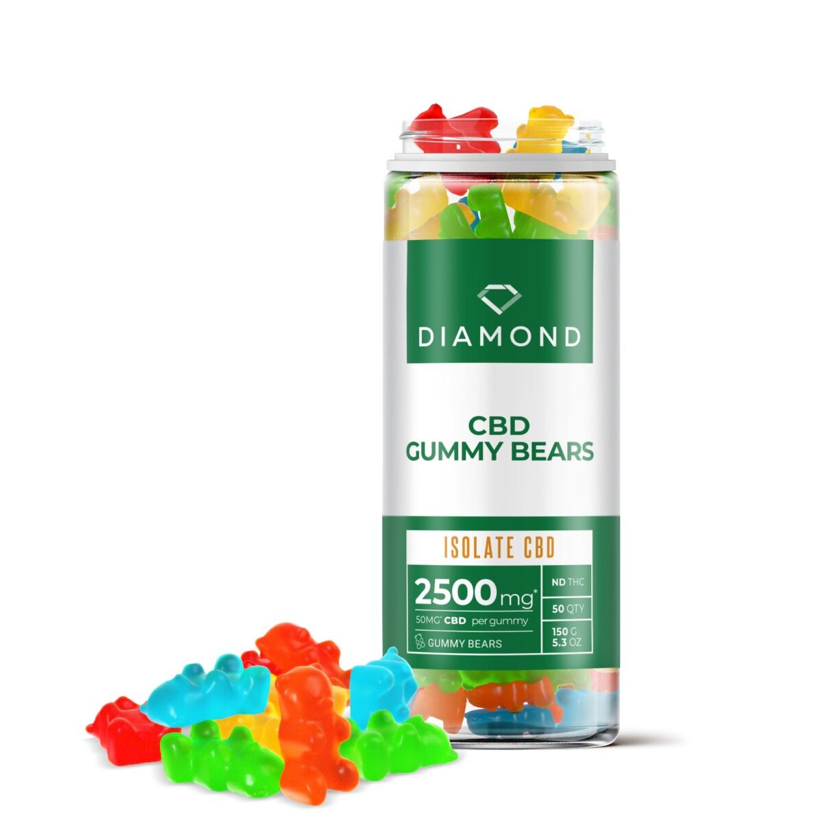 50mg CBD Isolate Gummy Bears - Diamond CBD (2500mg)