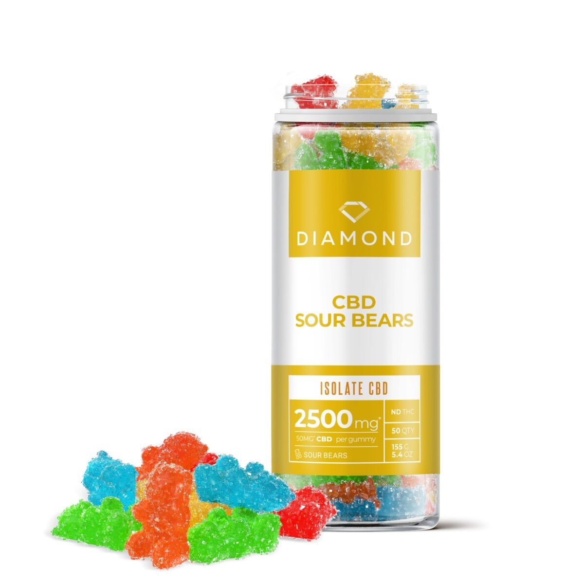 50mg CBD Isolate Sour Bears - Diamond CBD (2500mg)