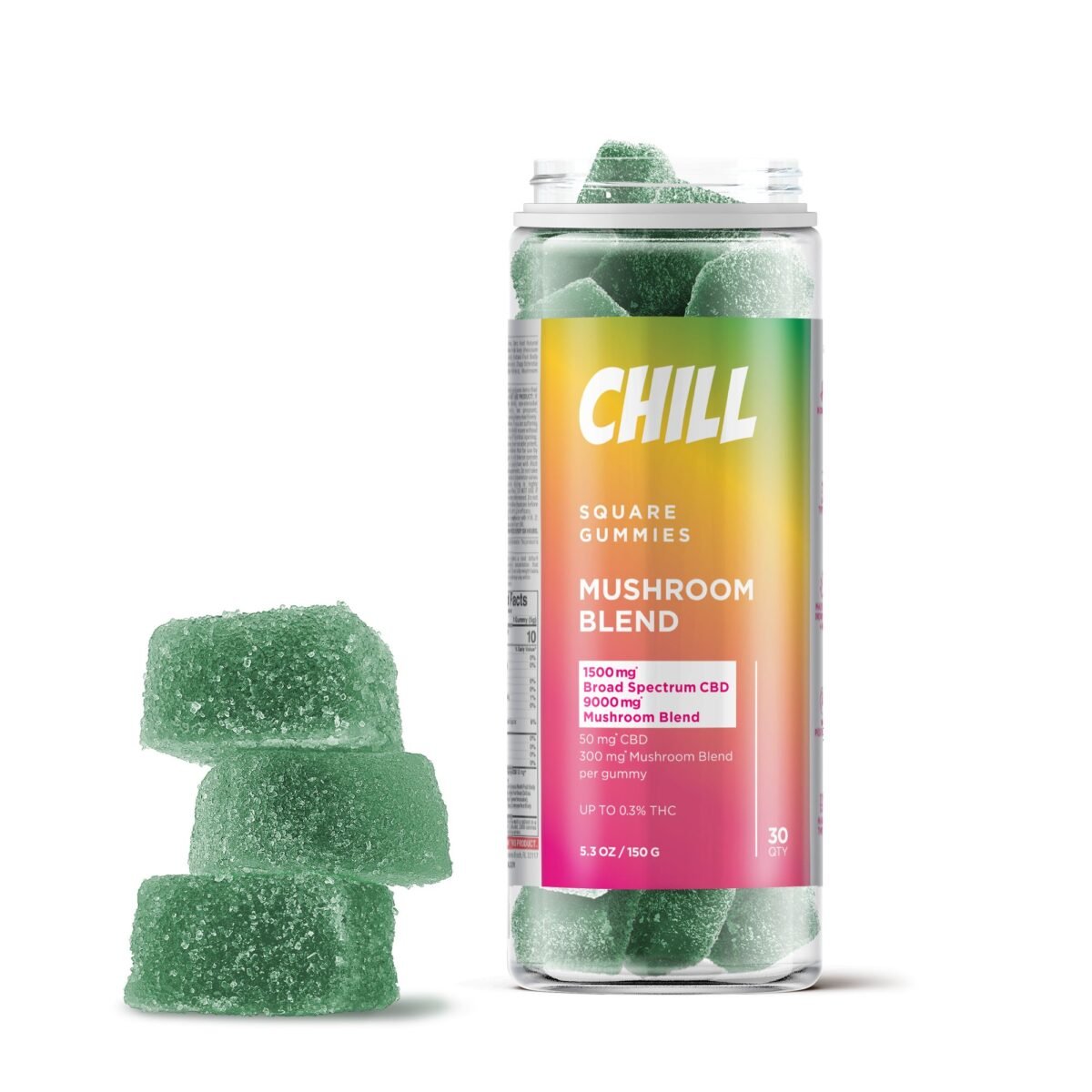 50mg CBD, Mushroom Gummies - Chill (1500mg)