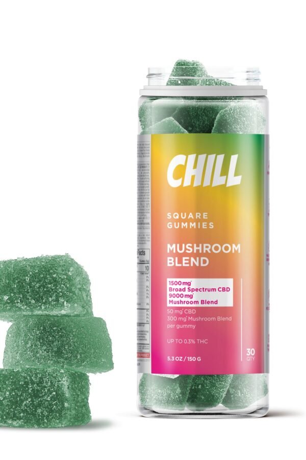 50mg CBD, Mushroom Gummies - Chill (1500mg)