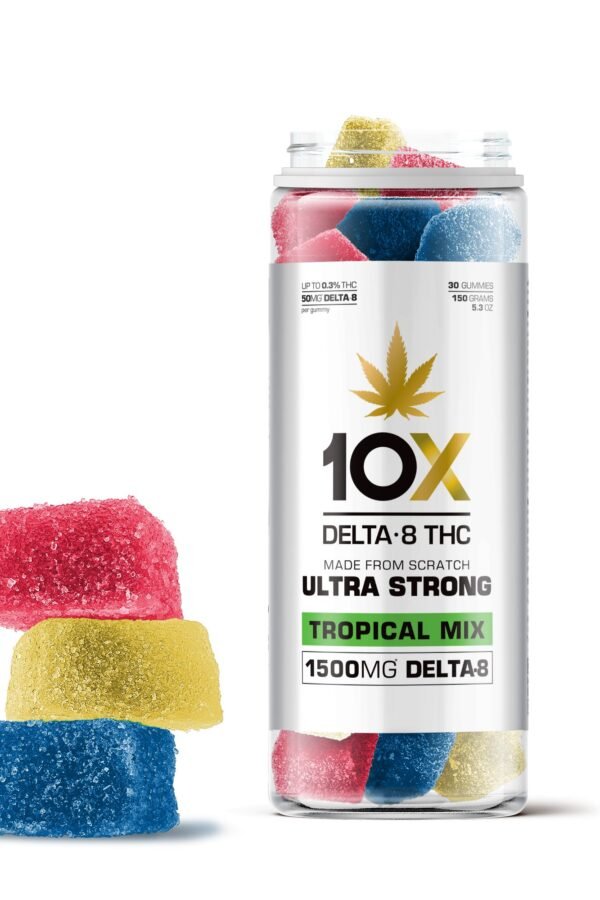 50mg Delta 8 THC Gummies - Tropical Mix - 10X (1500mg)