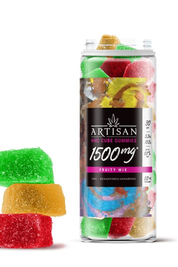 50mg HHC Cube Gummies - Fruity Mix - Artisan (Tropical Mix, 1500mg)