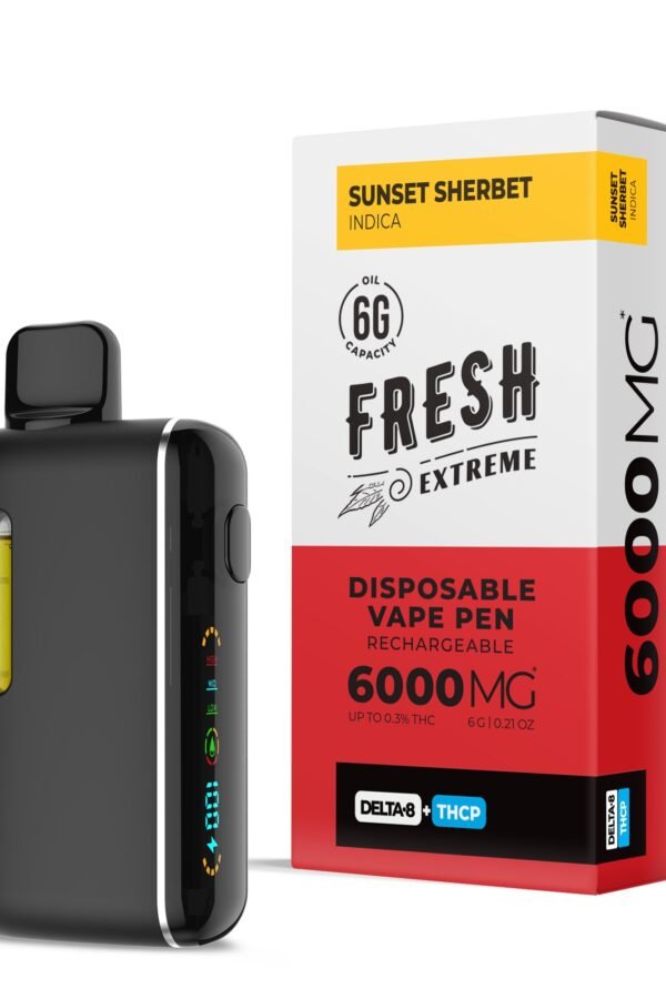 6000mg D8, THCP Vape Pen - Sunset Sherbet - Indica - 6ml - Fresh