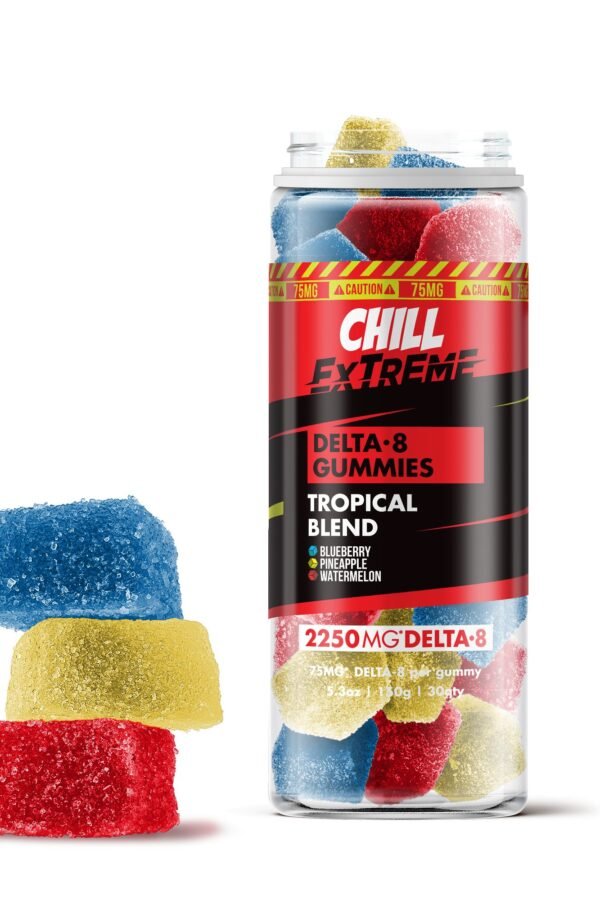 75mg Delta 8 THC Gummies - Tropical Mix - Chill Extreme (2250mg)