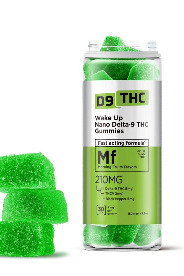 7mg Wake Up Nano Gummies - D9, THCV - D9 THC (210mg)