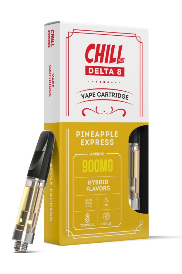 900mg D8 Vape Cart - Pineapple Express - Hybrid - 1ml - Chill Plus