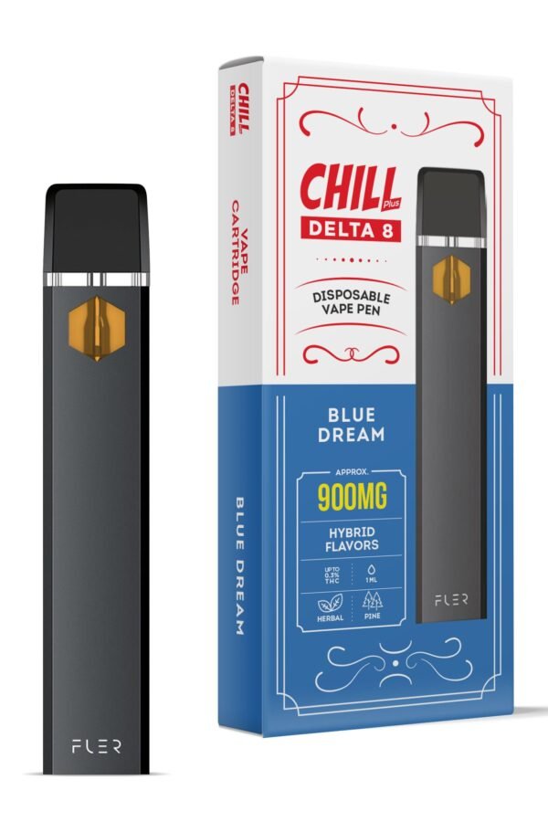 900mg D8 Vape Pen - Blue Dream - Hybrid - 1ml - Chill Plus