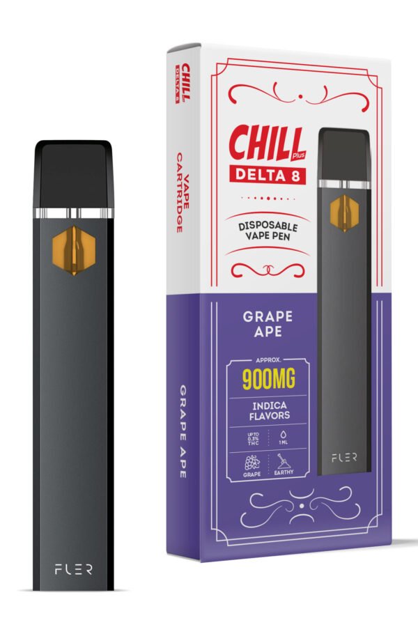 900mg D8 Vape Pen - Grape Ape - Indica - 1ml - Chill Plus