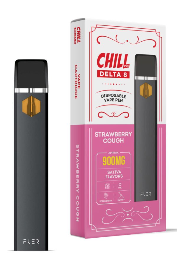 900mg D8 Vape Pen - Strawberry Cough - Sativa - 1ml - Chill Plus