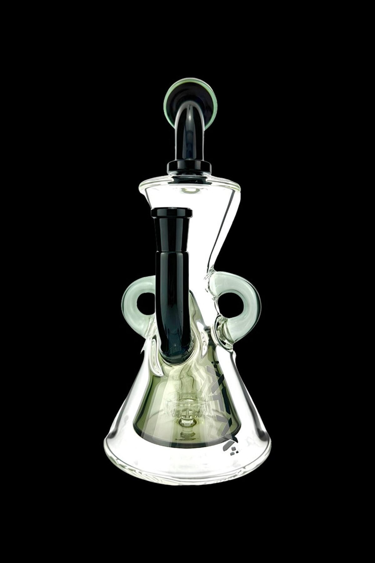 AFM Glass Hour Glass Colored Recycler Water Pipe