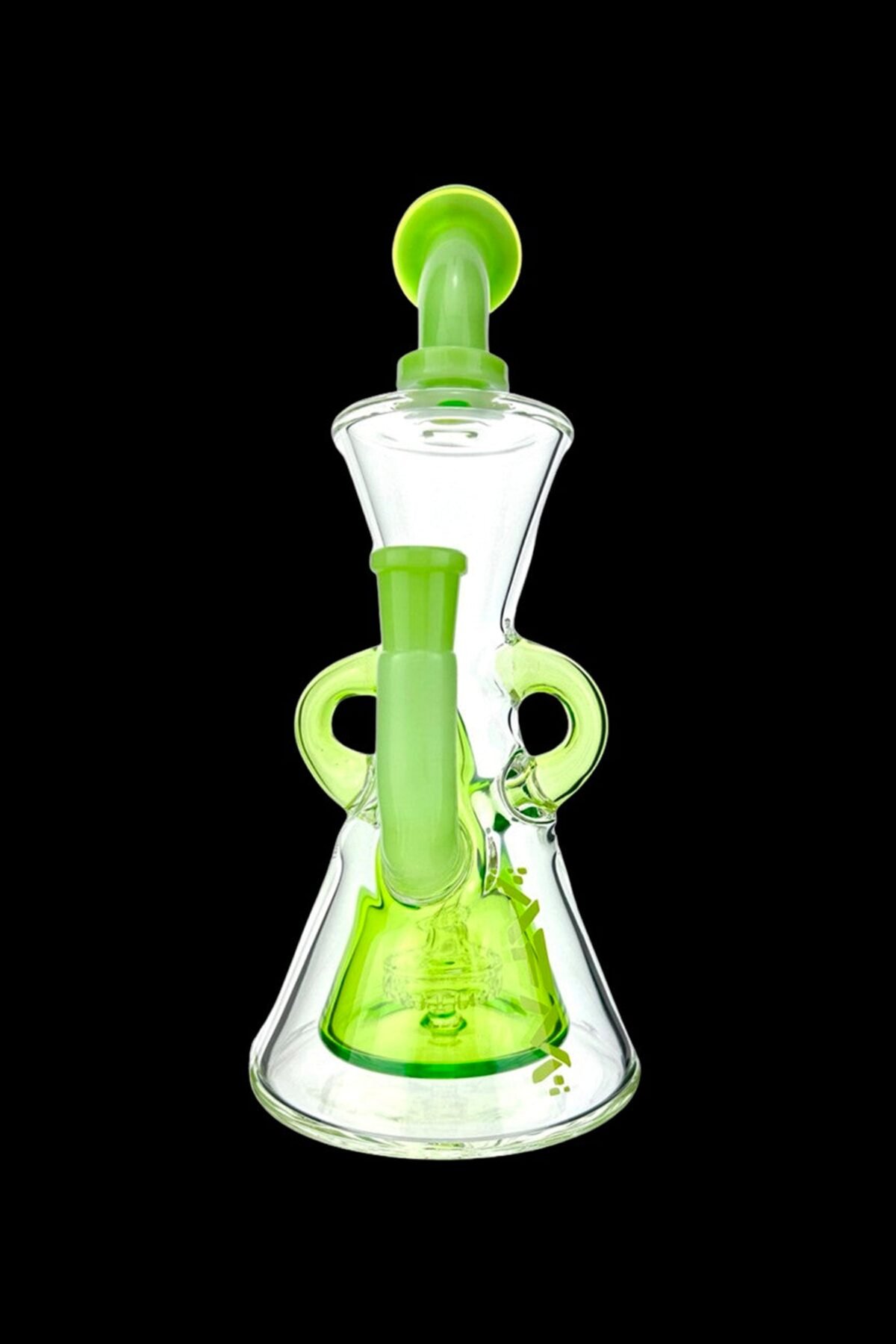 AFM Glass Hour Glass Colored Recycler Water Pipe