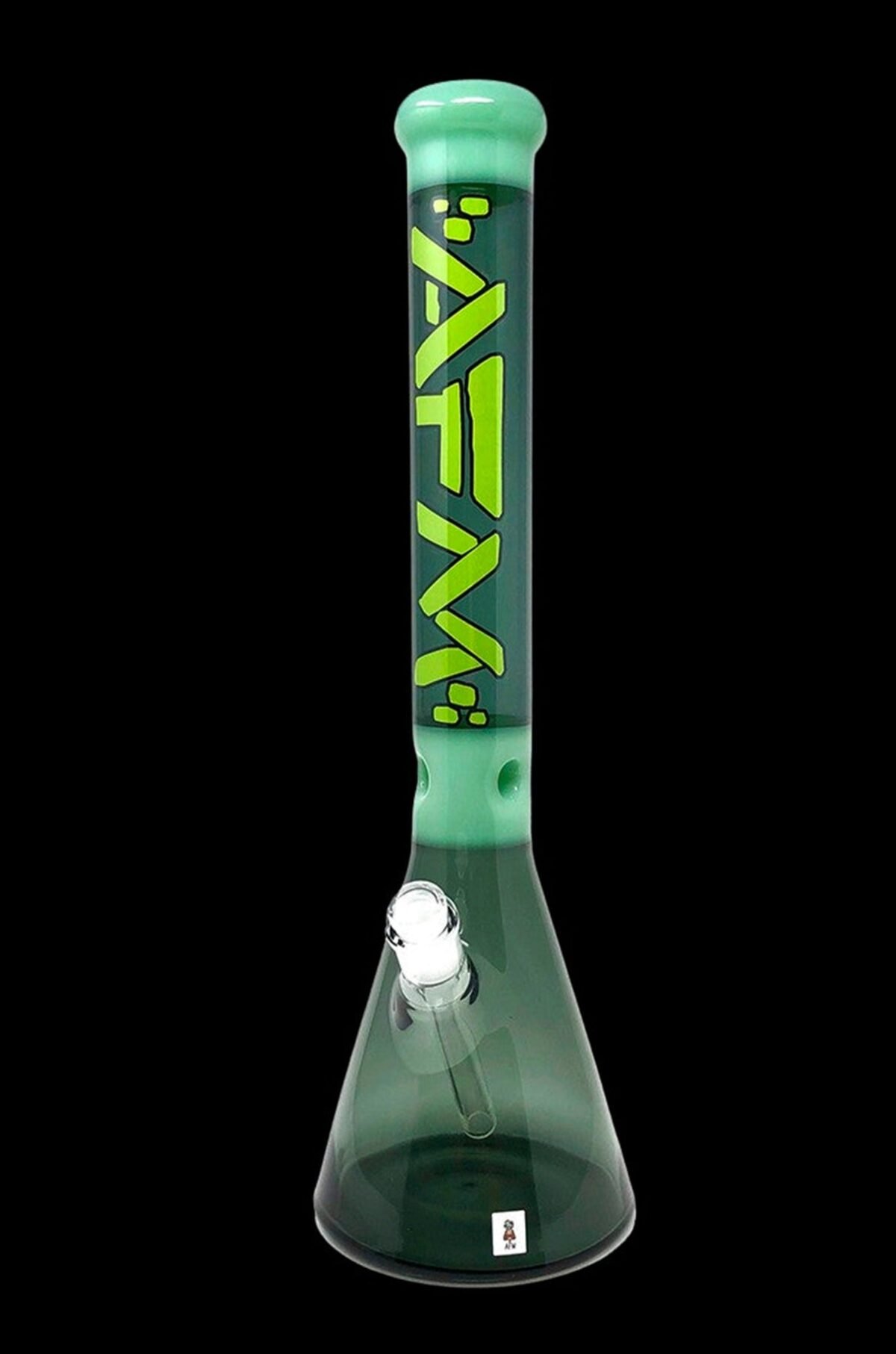 AFM Glass Pulsar Color Glass Beaker Bong - Smokey/ Mint