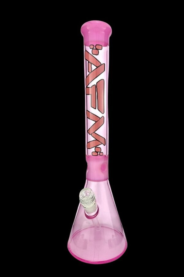 AFM Glass Pulsar Double Pink Glass Beaker Bong