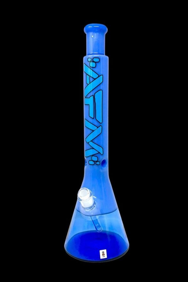 AFM Glass Quasar Glass Beaker Bong - Double Blues