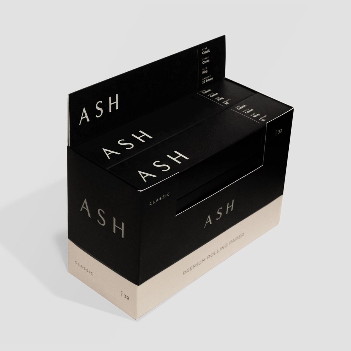 ASH Pre-Rolled Cones / Classic / 32 Count / Box