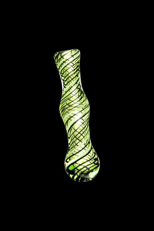 Acid Green Worked Glass Taster Chillum